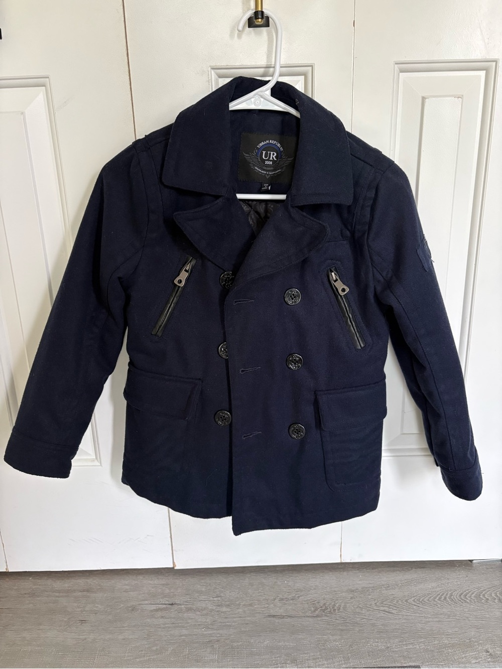 Urban Republic kids Navy Double-Breasted Peacoat Jacket